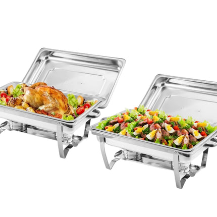 Chafing Dish Buffet Set 2 Pack, 8 Qt Stainless Ste