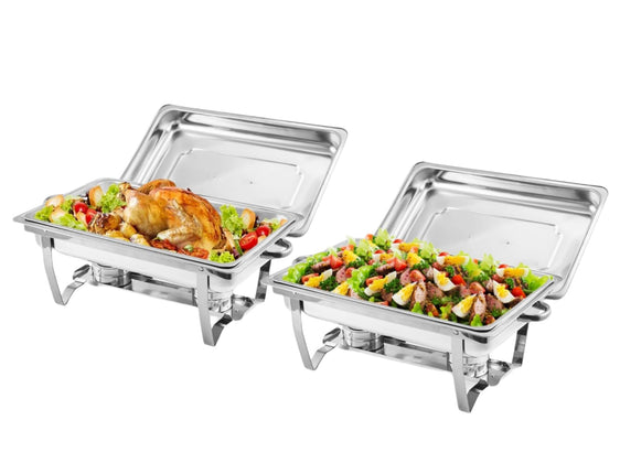 Chafing Dish Buffet Set 2 Pack, 8 Qt Stainless Ste