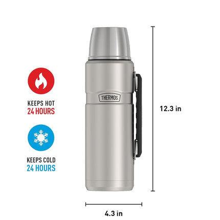 Thermos Stainless King Vacuum-Insulated Beverage Bottle, 40 Ounce, Matte Stainless Steel