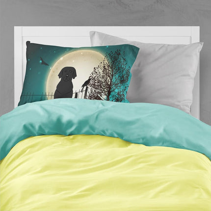 Caroline's Treasures Funda de almohada estándar de tela de labrador negro aterrador de Halloween BB2247PILLOWCASE, Multicolor
