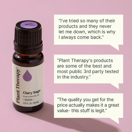 Plant Therapy Clary Sage Essential Oil 10 mL (1/3 oz) 100% Pure, Undiluted, Therapeutic Grade