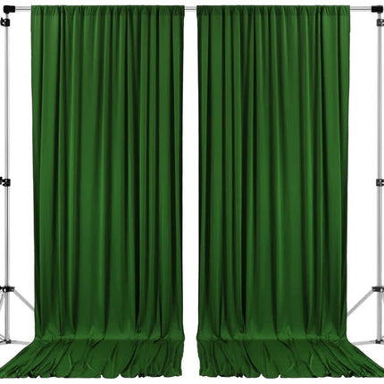 AK TRADING CO. 10 feet x 10 feet Polyester Backdrop Drapes Curtains Panels with Rod Pockets - Wedding Ceremony Party Home Window Decorations - Valley Green