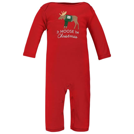 Hudson Baby barboteuses en coton pour bébé-garçons, Moose Be Christmas, 9-12 mois