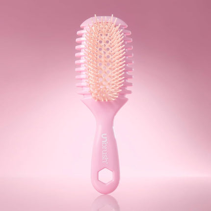 FHI Heat UNbrush Curl Defining Brush — Wavy, Coily, and Curly Hair Brush with DuoFlex Bristles & StyleCurl Handle — for Gentle Detangling & Faster Styling on Wet Hair - Pink Clouds