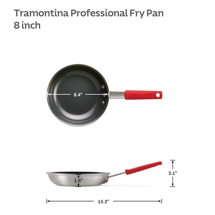 Tramontina 8 Inch Professional Non Stick Ceramic Small Frying Pan, Thick Aluminum Frying Pan with Non-Stick Coating, Dishwasher and Oven Safe, Black