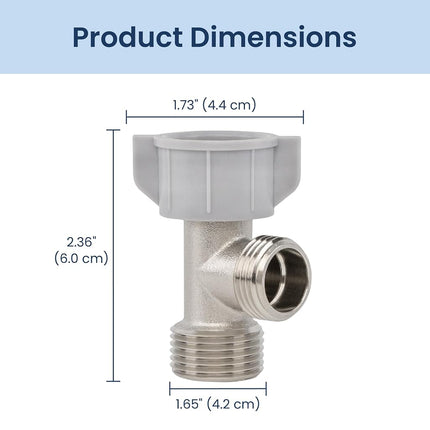 LUXE Bidet T-adaptateur hybride métal et plastique 7/8" x 7/8" x 1/2" pour bidet à eau froide, compatible uniquement avec les fixations de bidet de la série NEO