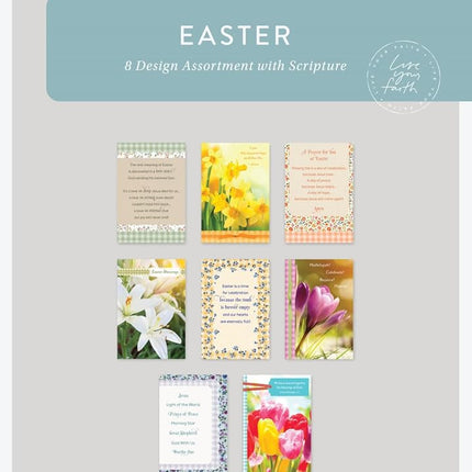 DaySpring - aster Blessings - 8 Design Assortment with Scripture - 24 Easter Boxed Cards and Envelopes (U1617)