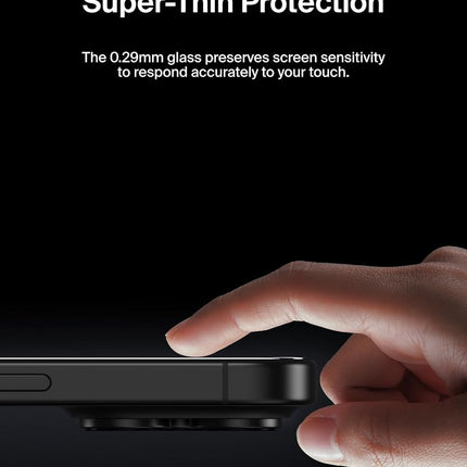 Belkin ScreenForce InvisiGlass Treated Screen Protector for iPhone 16 Pro Max, Scratch-Resistant Impact Protection w/Included Easy Align Tray for Bubble Free Application - Made with Recycled Glass