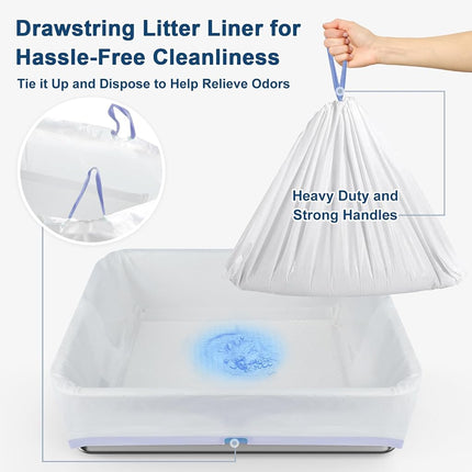 Stainless Steel Closed Litter Tray with Lid, XL Pine Pellet Sieve, Metal Litter System with High Sides for Big Cats, Leak-Proof, Easy Cleaning, Less Tracking