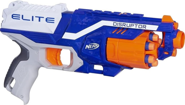 NERF Disruptor Elite Blaster - 6-Dart Rotating Drum, Slam Fire, includes 6 Official Nerf Elite Darts - for Kids, Teens, Adults