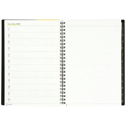 Maruman MNEMOSYNE Monthly Diary 2025, Monthly Planner with Tabs, 8.27 x 5.83 Inches (A5), 1 ea (MND283-25)