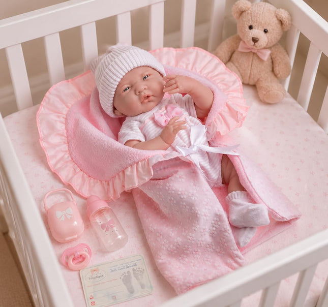 JC Toys 18780 La Newborn Soft Body Boutique Muñeca Bebé, 39,4 cm, Rosa