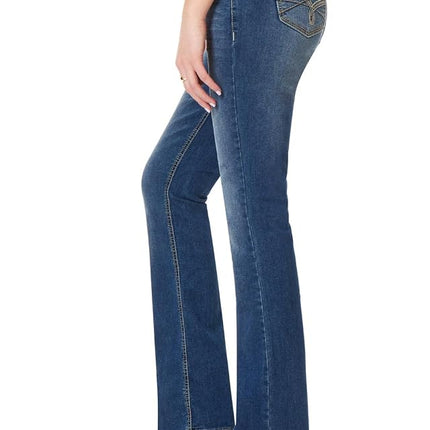 WallFlower Women's Luscious Curvy Bootcut Mid-Rise Insta Stretch Juniors Jeans (Standard and Plus), Magic, 7 Shorts