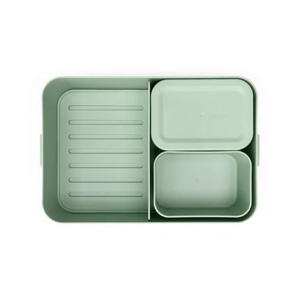 Brabantia Make and Take Bento Lunch Box, Large, 2 Litre Capacity, Jade Green