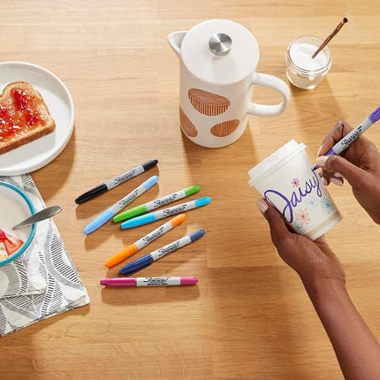 Sharpie Twin Tip Permanent Markers | Fine & Ultra-Fine Points | Assorted Colours | 8 Marker Pens