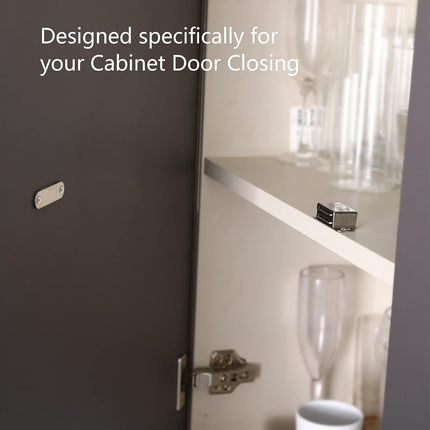 Moosike Cabinet Magnets Magnetic Door Catch Stainless Steel Door Magnet for Kitchen Bathroom Cupboard Wardrobe Closet Closures Cabinet Door Drawer Latch 20 lbs(20Pack)