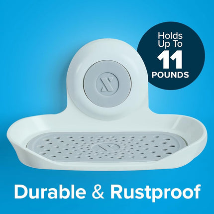 SlipX Solutions Patented Strong Hold Soap Saver, Suction Cup Soap Holder, Must Have Universal Kitchen & Bathroom Shower Accessories, White, 2 Pack