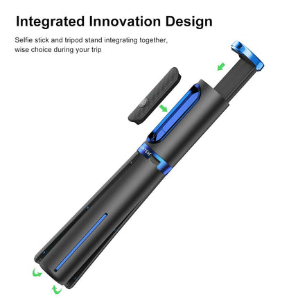 ATUMTEK Selfie Stick Tripod, 3-in-1 Extendable Aluminum Phone Tripod with Detachable Bluetooth Remote, Compatible with iPhone 17/16/15/14/13/12/11/11 Pro/XS Max/XR and Samsung Smartphones, Blue