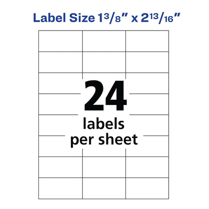 Avery Printable Address Labels for Copiers, 1-3/8" x 2-13/16", White, 2,400 Blank Mailing Labels (05363)