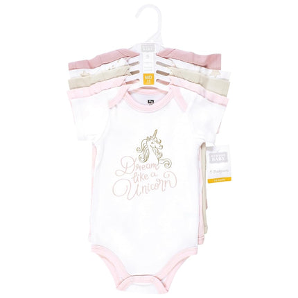Bodysuits de algodón unisex Hudson Baby, Unicorn Dreams Pink, Prematuro