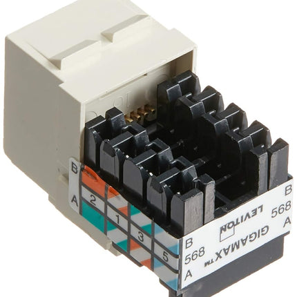 Leviton 5G108-BT5 GigaMax 5E QuickPort Connector, Cat 5E, Light Almond, 25-Pack