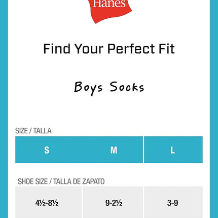 Hanes Boys' Extra Durable Ankle Socks Multipack, White, Large