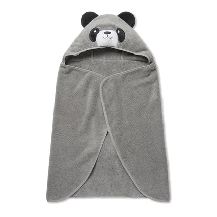 MORI Hooded Panda Towel in Grey Organic Cotton, 10