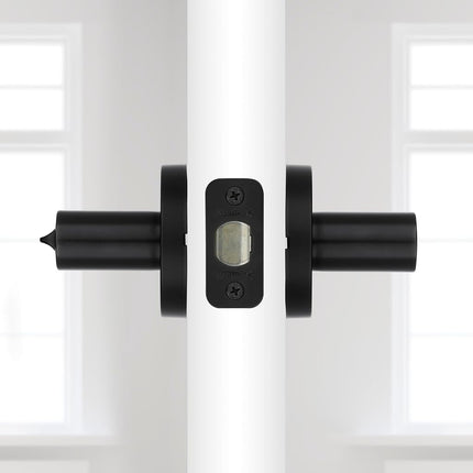 Kwikset Milan Entry Door Handle with Lock and Key, Secure Keyed Reversible Lever Exterior, Doorlock, for Front Entrance and Bedrooms, Matte Black, Pick Resistant Smartkey Rekey Security