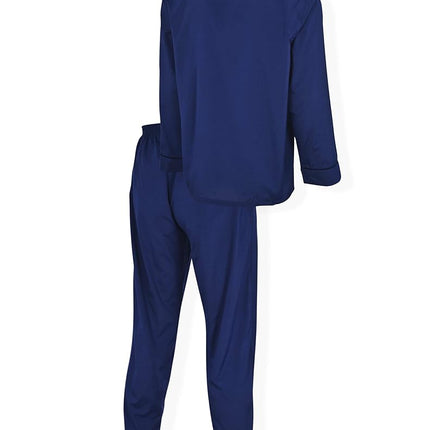 Hanes Men's Woven Plain-Weave Pajama Set Navy Heather