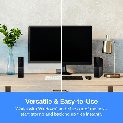 WD 8TB My Book external hard drive, Desktop HDD with Password Protection, USB 3.0, SuperSpeed USB, software for device management, backup, hardware encryption, works with PC and Mac, Black