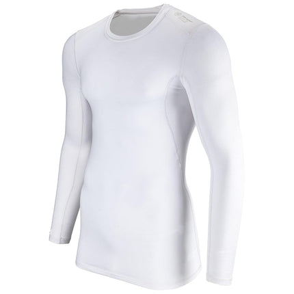 Haut à manches longues ras du cou de compression thermique CHAMPRO pour homme, blanc, taille L