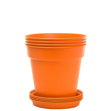 Mintra Home Garden Pots 4pk (Orange, 15cm Diameter