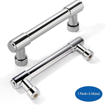 khtumeware Polished Chrome Cabinet Pulls - Center to Center 3" (Approx. 76MM) - Pack of 6 - Kitchen Handles for Cabinets Cupboard Handles Drawer Pulls.