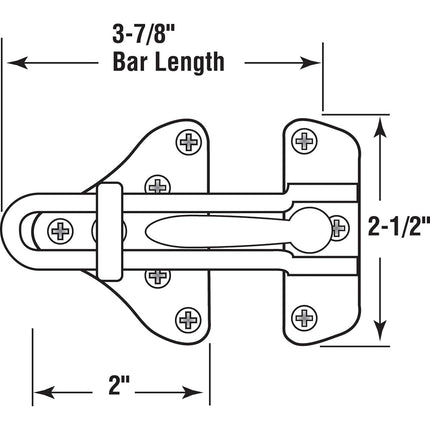 Prime-Line U 11315 Swing Bar Door Guard with High Security Auxiliary Lock, Brass Finish (Single Pack)