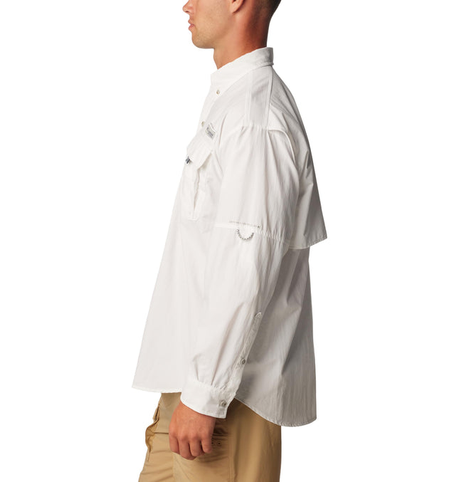 Columbia Men's Bahama II Long Sleeve Shirt, White, Large