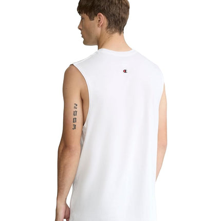 Champion Men's Graphic Jersey Muscle Shirt, White, XXL