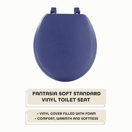 Achim Home Furnishings TOVYSTNY04 Fantasia Standard Toilet Seat, 17-Inch, Soft Navy