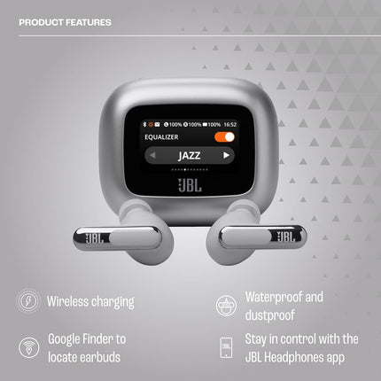 JBL Live Beam 3 - True Wireless Noise-Cancelling Closed-Stick Earbuds, 48Hrs Total Playback, Wireless Charging, 6 Mics for Perfect Calls, Multi-Point Connection, IP55 Waterproof and dustproof