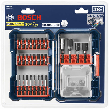 BOSCH SDMS24 Juego de 24 puntas de atornillar Impact Tough surtidas con estuche personalizable para aplicaciones de atornillado