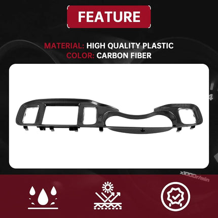 HECASA Instrument Panel Cluster Bezel Compatible with 2011-2014 Dodge Charger with 8.4 Inch Touch Screen & Full Floor Console Black Plastic Dash Cover