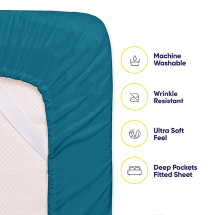 Twin XL Size Bed Sheets - 4 Piece 1500 Supreme Collection Fine Brushed Microfiber Deep Pocket Twin X-Large Sheet Set Bedding - 1 EXTRA PILLOW CASES, GREAT VALUE, Twin XL, Teal