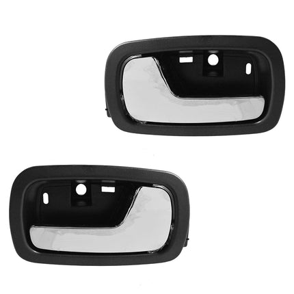 TRQ Door Handle Front Inner Inside Black & Chrome 