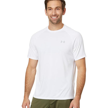 Camiseta de manga corta Under Armour Tech 2.0 para hombre, blanca (100)/gris nublado, 2GG
