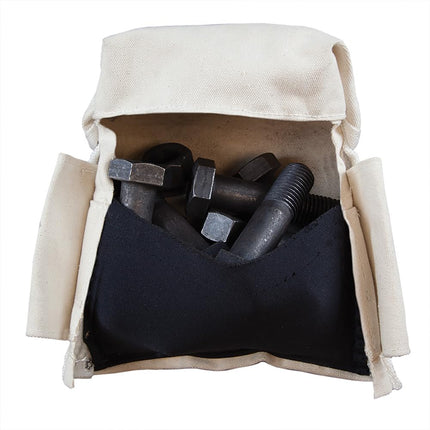 Klein Tools 5416TBR Tool Pouch, Bolt Retention Tool Bag Constructed of No. 4 Canvas with Reinforced Bottom, Tunnel Connect, 5 x 10 x 9-Inch