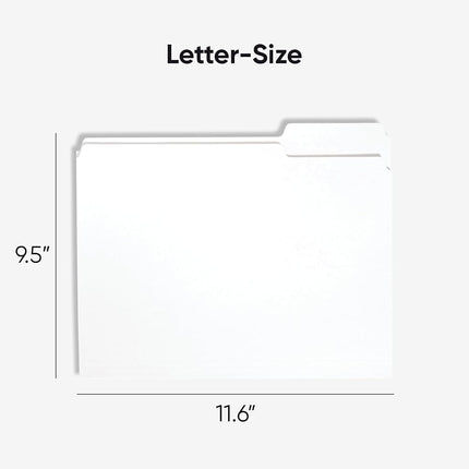 Smead Standard File Folders, 100 Count, White, 1/3-Cut Tabs, Letter Size (12843)