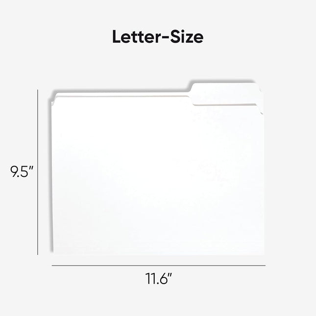Smead Standard File Folders, 100 Count, White, 1/3-Cut Tabs, Letter Size (12843)