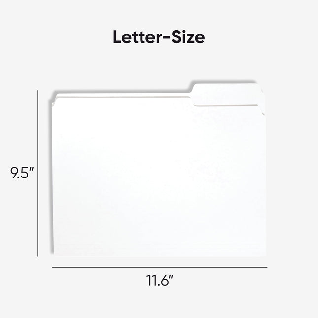 Smead Standard File Folders, 100 Count, White, 1/3-Cut Tabs, Letter Size (12843)