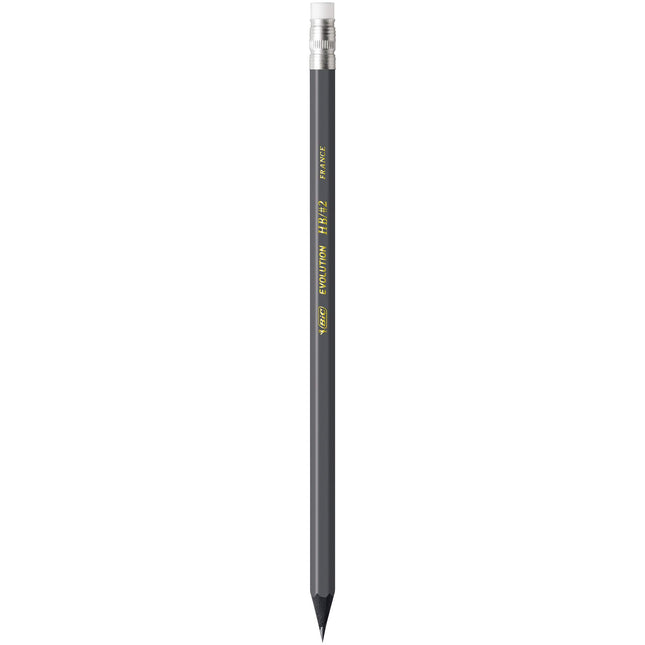 Lápices BIC Evolution con cuerpo, mina #2, barril gris, paquete de 18 unidades