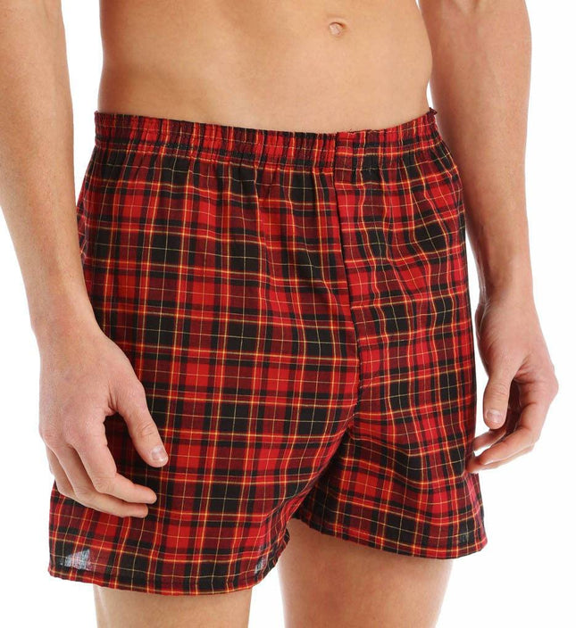 Fruit of the Loom Bóxers tejidos de tartán a cuadros surtidos para hombre (paquete de 3) - - S