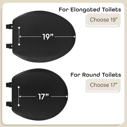 Achim Home Furnishings TOVYSTBK04 17-Inch Fantasia Standard Toilet Seat, Soft Black